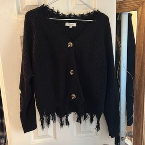Black cardigan sweater